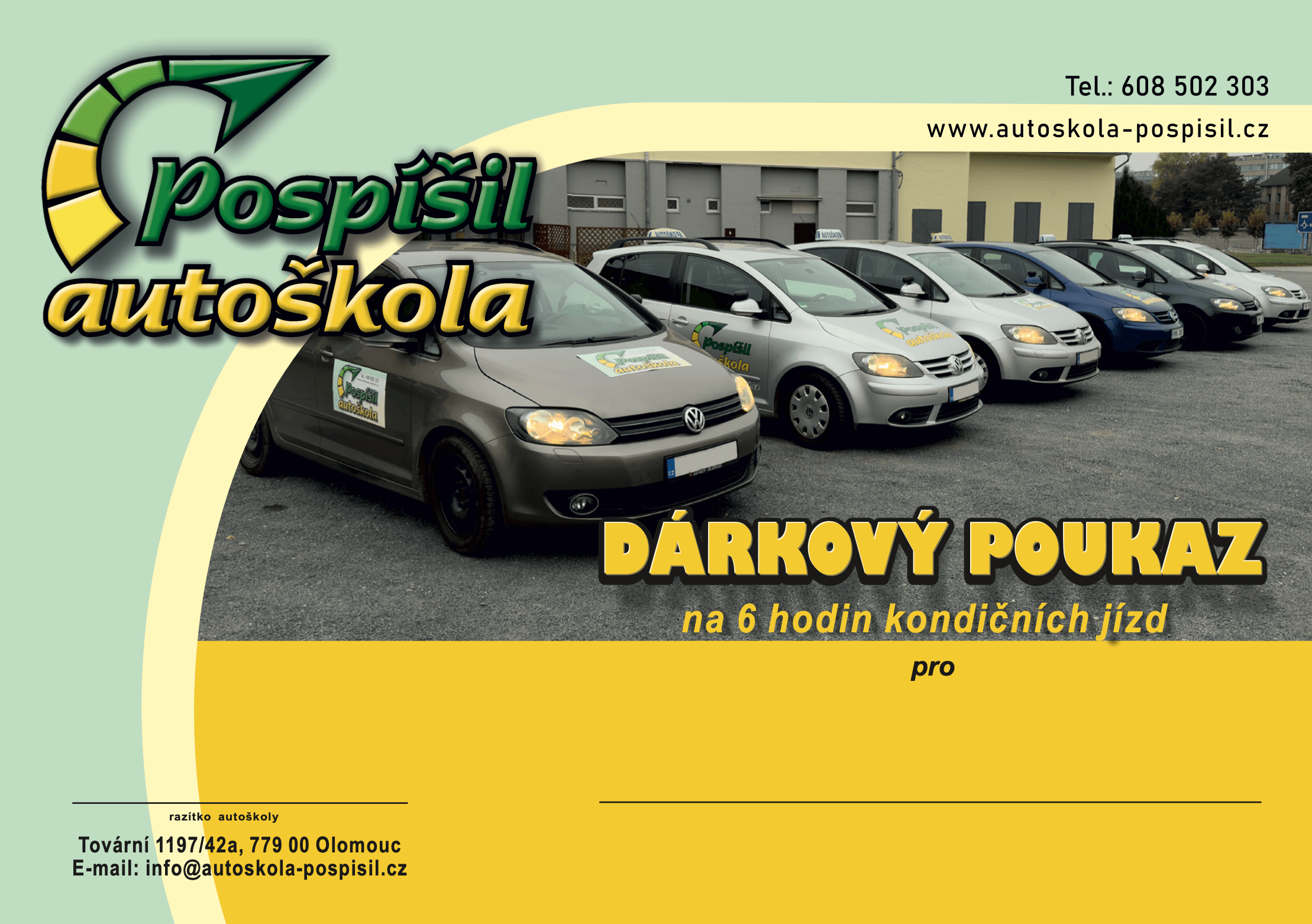 Dárkový poukaz Autoškola Pospíšil